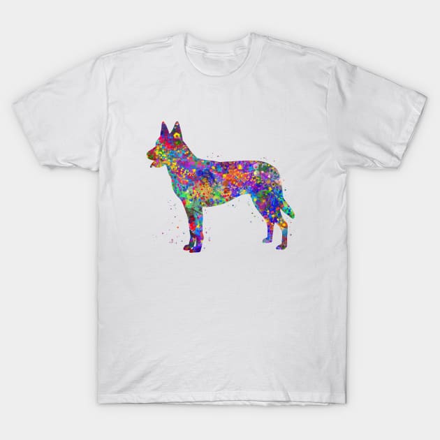 Dutch shepherd dog watercolor T-Shirt by Yahya Art